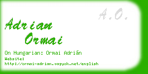 adrian ormai business card